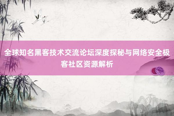 全球知名黑客技术交流论坛深度探秘与网络安全极客社区资源解析